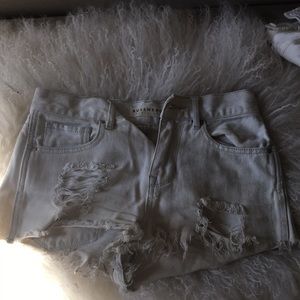White Jean shorts